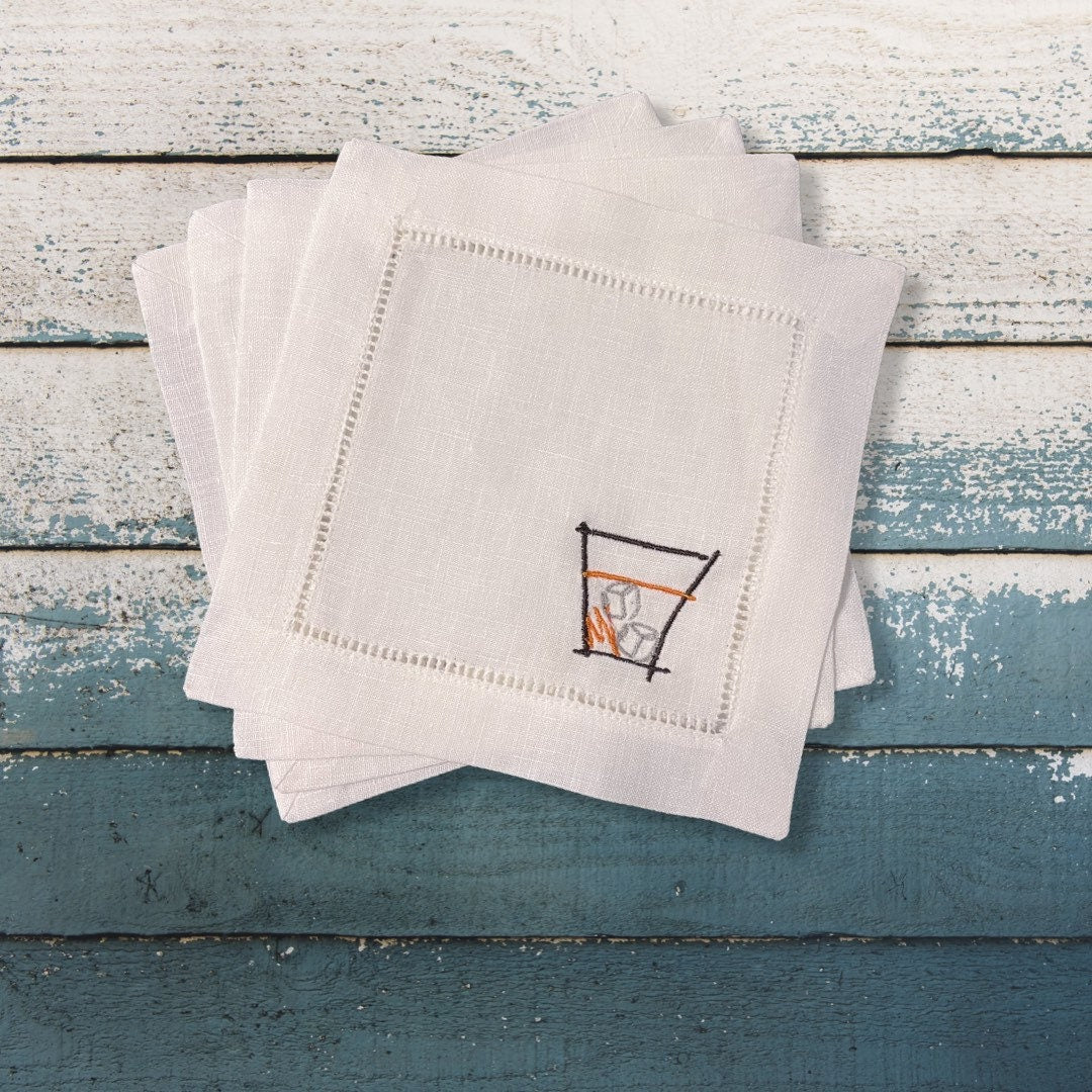 Favorite Embroidered Assorted Linen Napkins - Set of 4